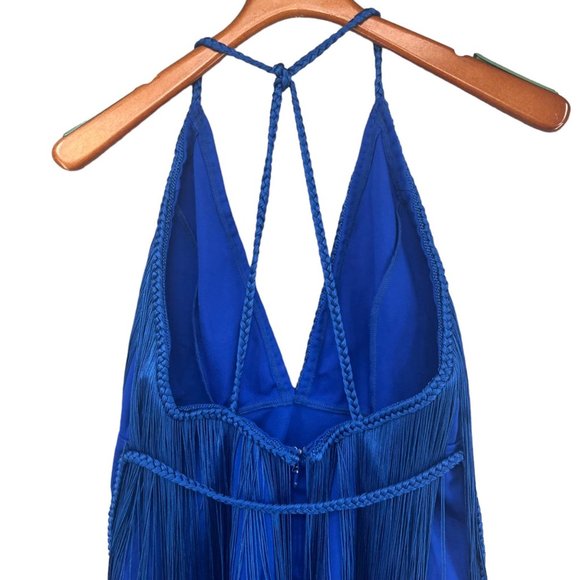 Free People Fringe Element Mini Bodycon Dress Blue Sleeveless Size S - Picture 14 of 16
